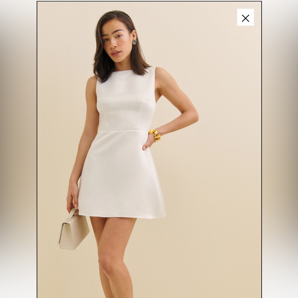 Reformation Zenni White Mini Dress
